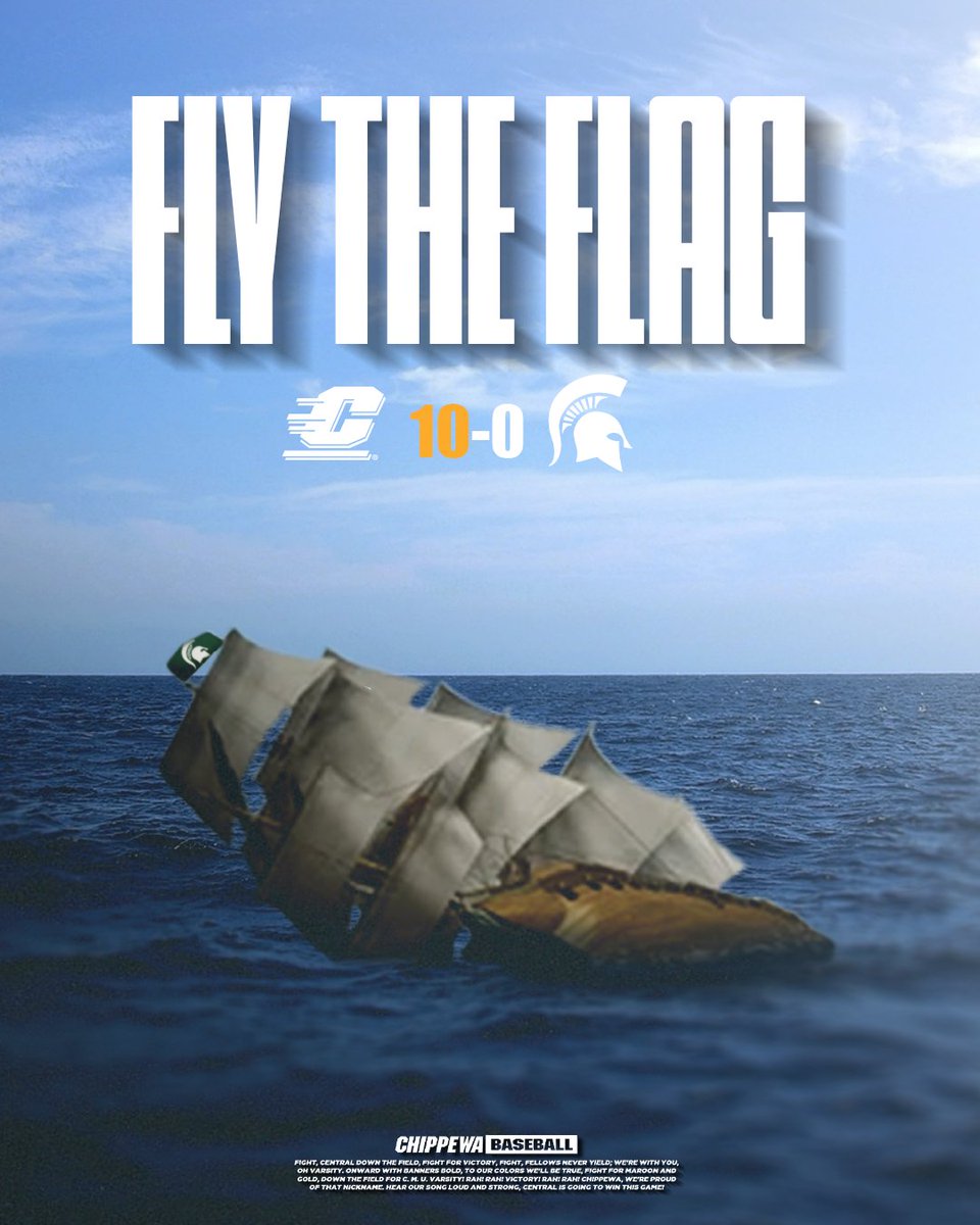 FLY. THE. FLAG. 🏴‍☠️

WE BEAT MICHIGAN STATE 10-0! 🔥

#FireUpChips🔥⬆️⚾