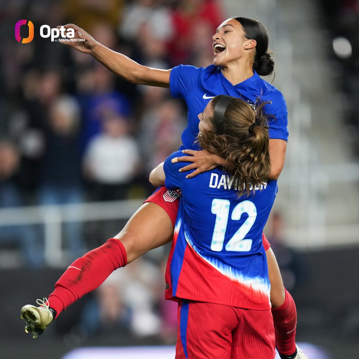 3 - Sophia Smith has scored three goals from outside the box for the #USWNT, all since 2022, more than any other player on the team in that time. Distance.