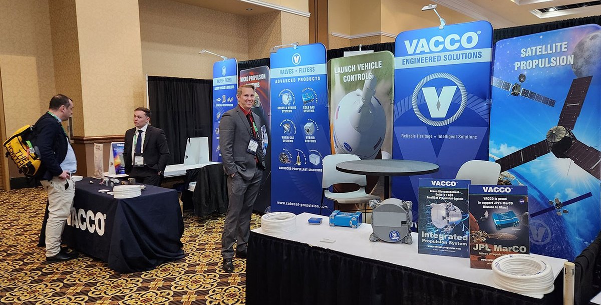 You are kindly invited to visit the VACCO Team at Booth 341 during the 39th Space Symposium this week and say Hello! @SpaceFoundation #39Space #spacesymposium #spacesymposium2024 @VACCOIndustries #VACCOonBoard