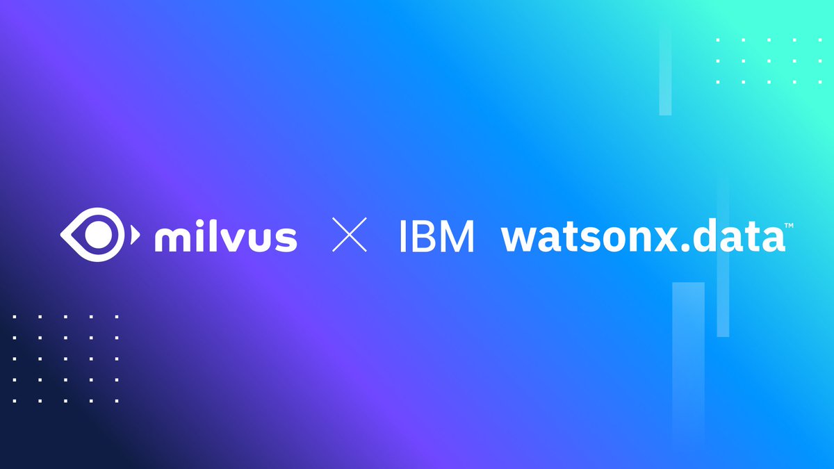 Did you hear the news? 👂 Milvus is the integrated vector database in @IBMwatsonx.data in the data lakehouse. Milvus's strength at scale empowers watsonx.data users to unify, curate & prepare vectorized embeddings for their #GenAI applications. ibm.co/3Jb0EXB