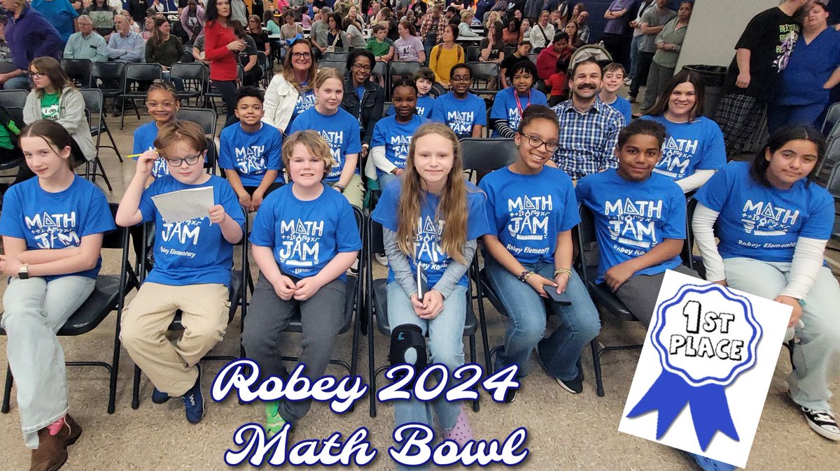 This year, Robey competed with other townships in Moorseville for our 2024 Math Bowl competition. @MWEwayne was there, too! Both teams represented Wayne well! Robey brought home 1st place!! Woo hoo! @themrgarwood @TRhinehart04 @krmijo @RobeyRockets