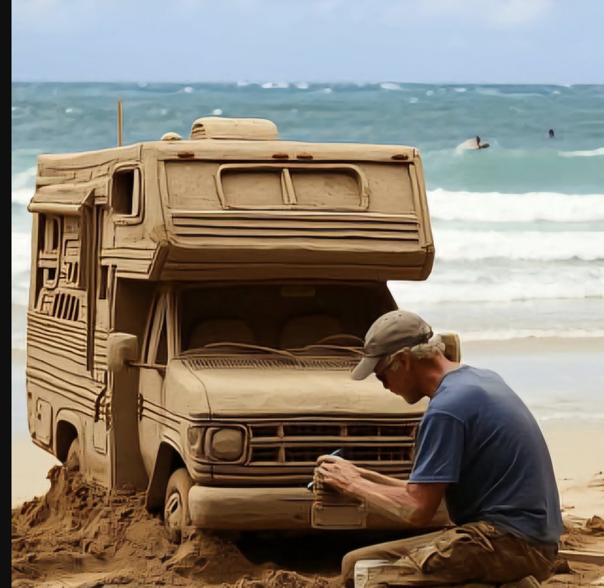 #sandart #beachart 
Credit : Unknown