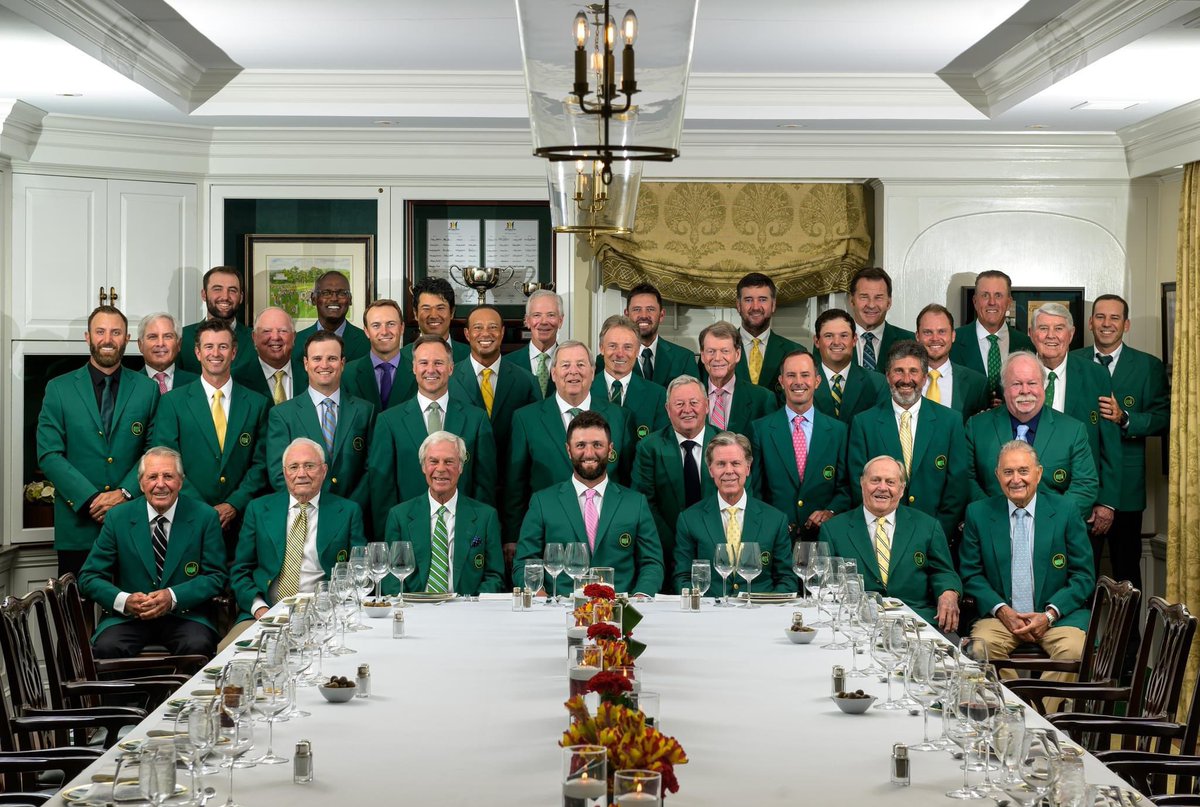 Tonight, we celebrated Jon Rahm’s outstanding accomplishment last year and also remembered our friend Jackie Burke Jr. Hard to believe I am now this table’s elder statesman until my time is up. Will cherish every moment. GP 📸 @TheMasters