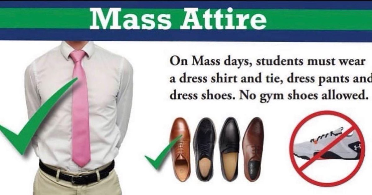 Reminder that Mass attire is required for all Dons tomorrow (Wed., April 10)! Mass will begin at 10:30 am. #RaiseTheStaNDard