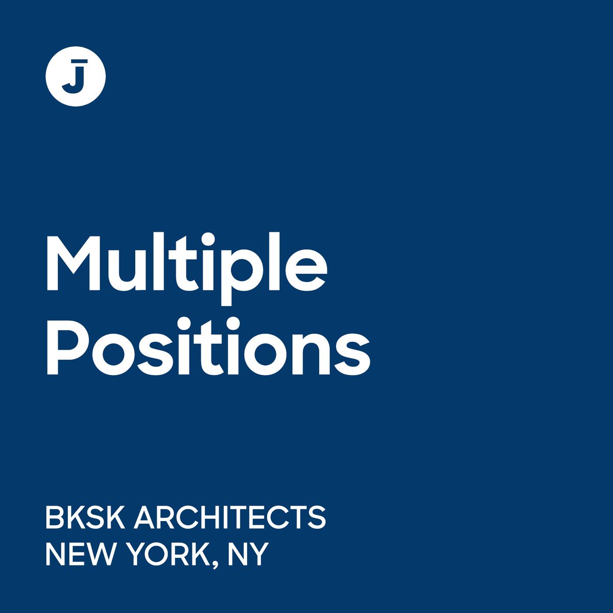 Today's Employer of the Day is BKSK Architects @BKSKarchitects. They're hiring an Interior Architect/Archit. Designer, Interm. Architect, and Project Architect/Project Manager in NYC.

buff.ly/3Uc7GBK

#ArchinectJobs #ArchinectEOTD #ArchitectureJobs #NewYorkJobs #NYCJobs