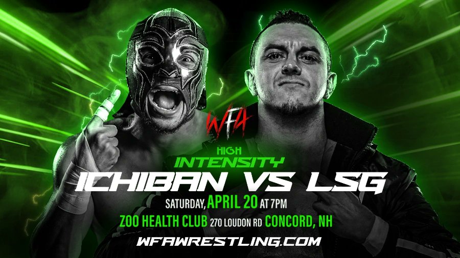 wfawrestling1's tweet image. WFA PRO WRESTLING returns to #Concord, NH on Saturday night, April 20th with #HIGHINTENSITY!

Featuring: 

@numberone_dojo 🆚 @LeonStGiovanni

Plus In Action: @kingmoshdorah
@Realdeallocke @lusciouslatasha @JGeorgeTheMovie &amp;amp; more! 

🎟️ WFAWrestling.com/tickets