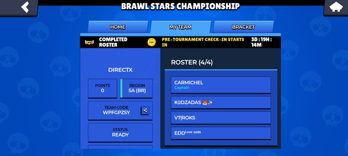 A LINE que irá nós representar na qualify de abril 
@Carmi_ae 
<a href="/Kodzera_Bs/">Kod</a>
@ozneKwr 
<a href="/litle_pedra/">Rokinho</a> 
Vamos pra cima #GODTX