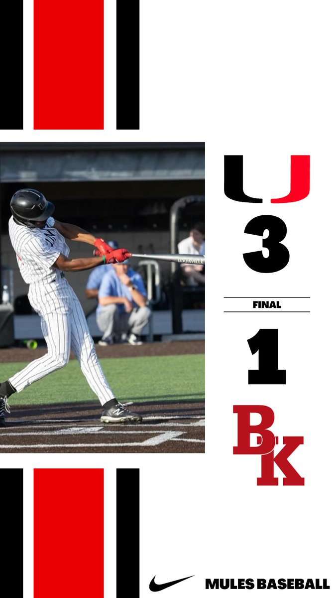 Good night for the Mules as they complete the 🧹 🧹! @Armando032707 was solid on the mound and some timely hitting gave the Hawks the 3-1 win.