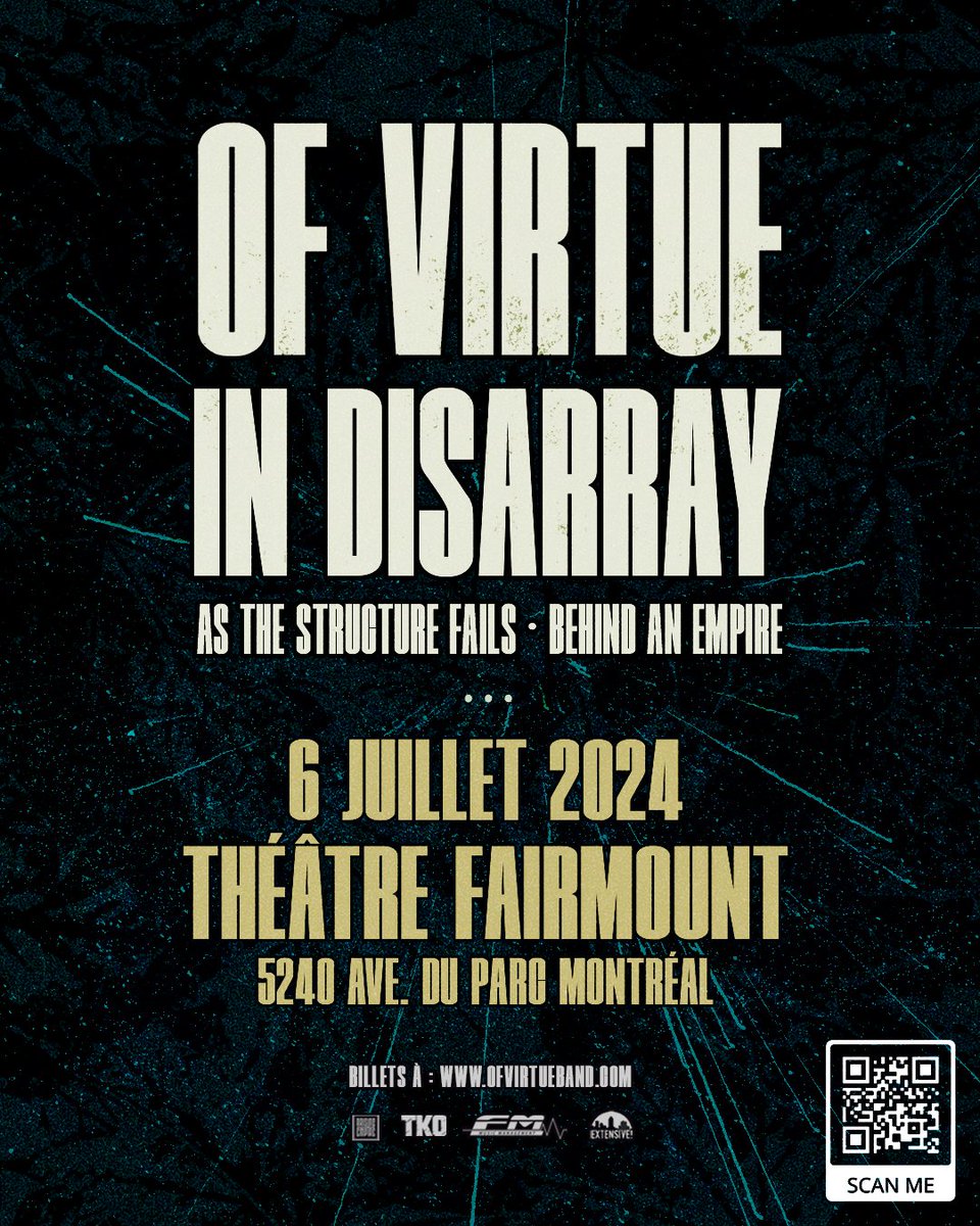 We've added two more shows in Canada🍁 Early bird tix here >> laylo.com/ofvirtue/m/que… General on sale starts 12PM on Friday, April 12