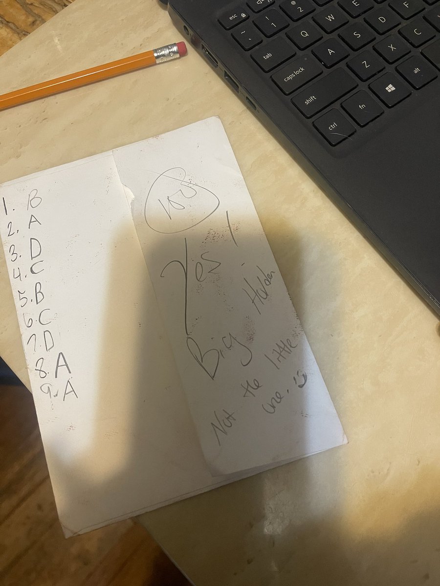 Tonight we started STAAR bootcamp at home. Couldn’t find scratch paper so we used old mail to jot down answers. I’m amazed by his thought process, text to self connections, and more! Shoutout to his teacher @_Nicollette_ You made my job so much easier. 💜💛 @MarlinISD_Elem