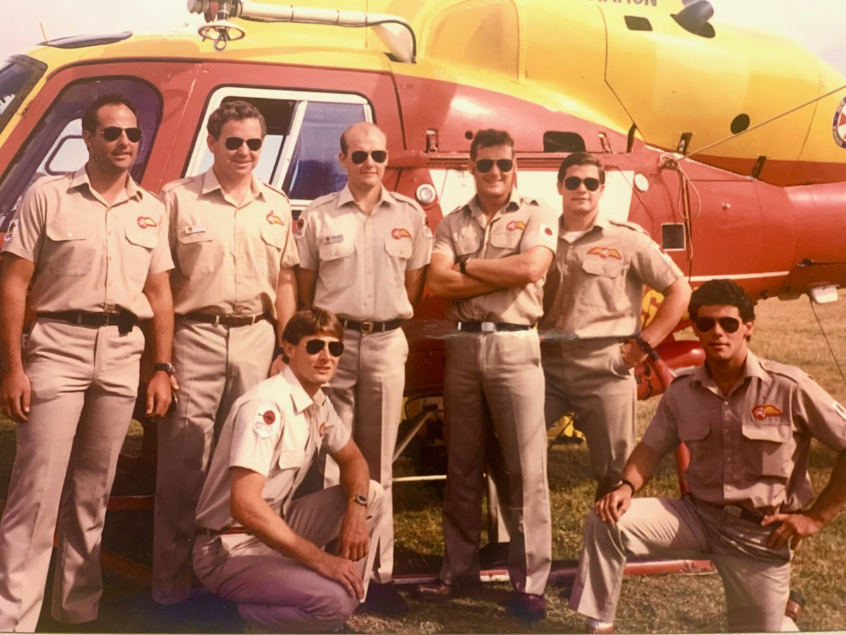 #FLASHBACK circa 85/86 the crew showing off sunnies provided at the time. Plenty of changes over the years with a few crew still actively involved & look almost the same as they did back then (almost, try squinting and tilting your head 😉). Still saving lives #lifesaverhelo