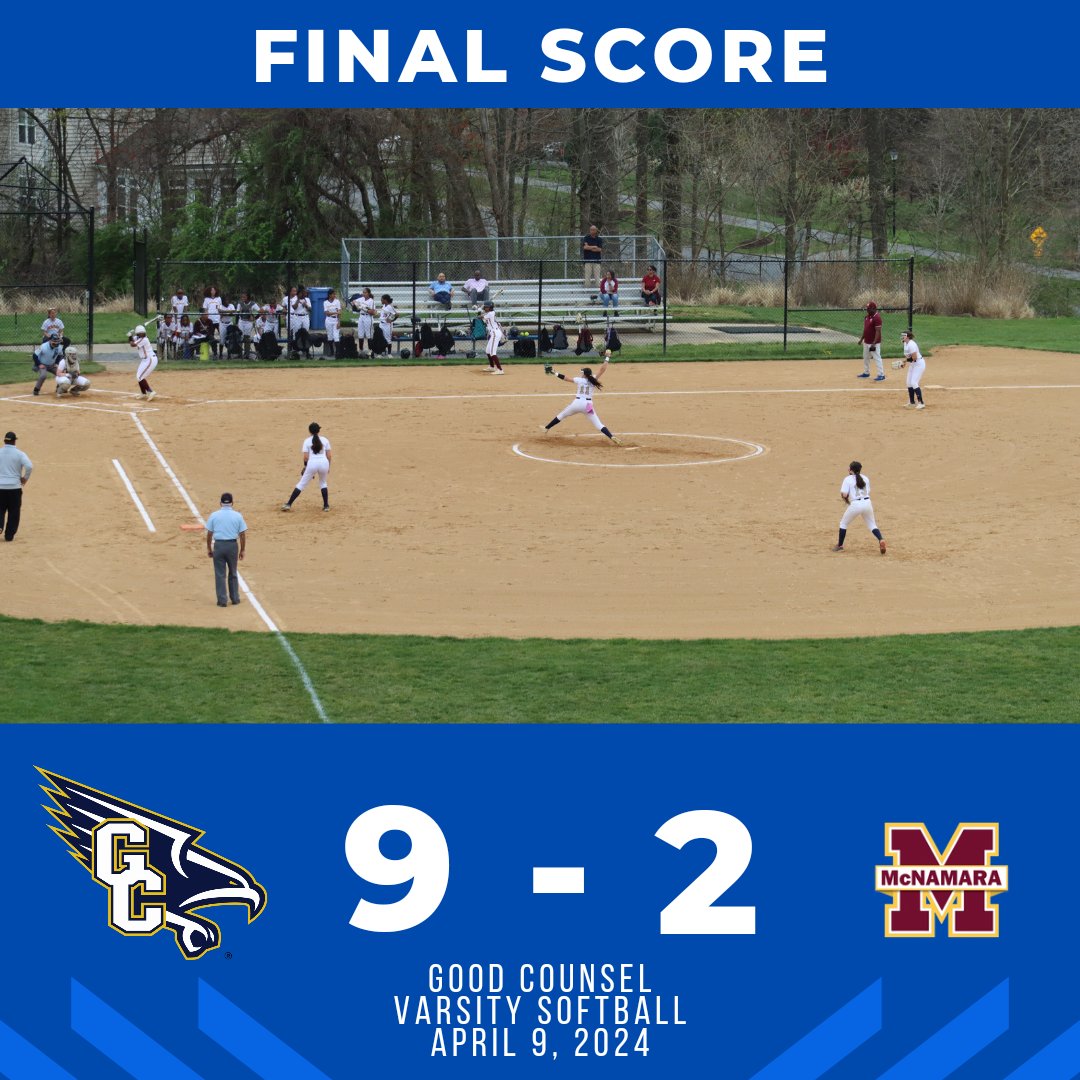 FINAL SCORE! Varsity moves to 3-2 after the 9-2 victory today. @OLGCHS @GCFalconsAD @WCACSports @WCAC_Central @RealChadRicardo @AlexFlumTV @WashPostHS @jakerohm @NoahLFerguson @DCSportsFan @MPSSAA_Org @Scott7news