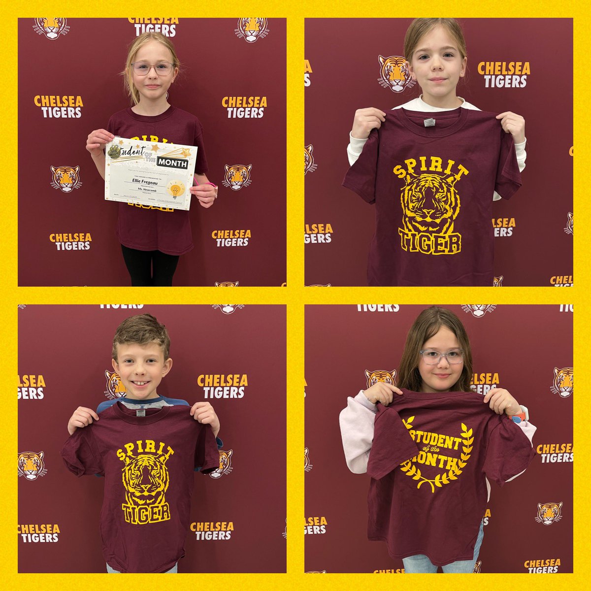 Congratulations to our March Students of the Month! These Tigers all exemplified the trait of responsibility. Way to go! #LevelUp #WeAreChelsea