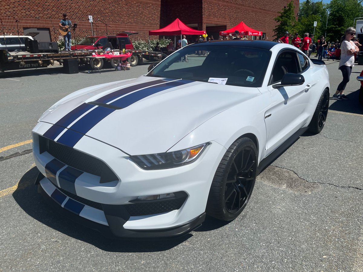 #caroftheday 2017 Ford Mustang Shelby GT350, 5.2L V8, 6 speed, 526 Hp, 429 ft lbs torque. I took this photo at the Ritchie Gilby Memorial car show in Lantz, Nova Scotia 2022 #carguycalvin