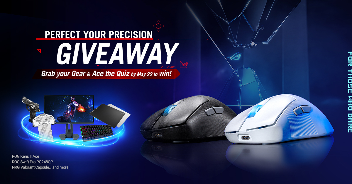 🔥 Gear up for victory! 

RT this post, tag a friend, and ace the quiz for a chance to score some pro-approved gear and perfect your precision on the battlefield!🖱️😉 

Take the quiz and check out more details here! rog.gg/PerfectYourPre…