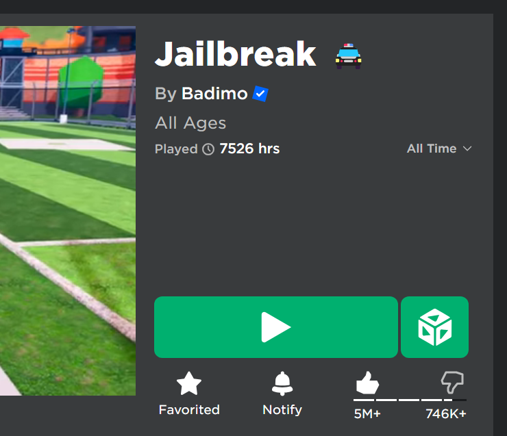 I really need to touch grass! Over 7000+ hours in Roblox Jailbreak