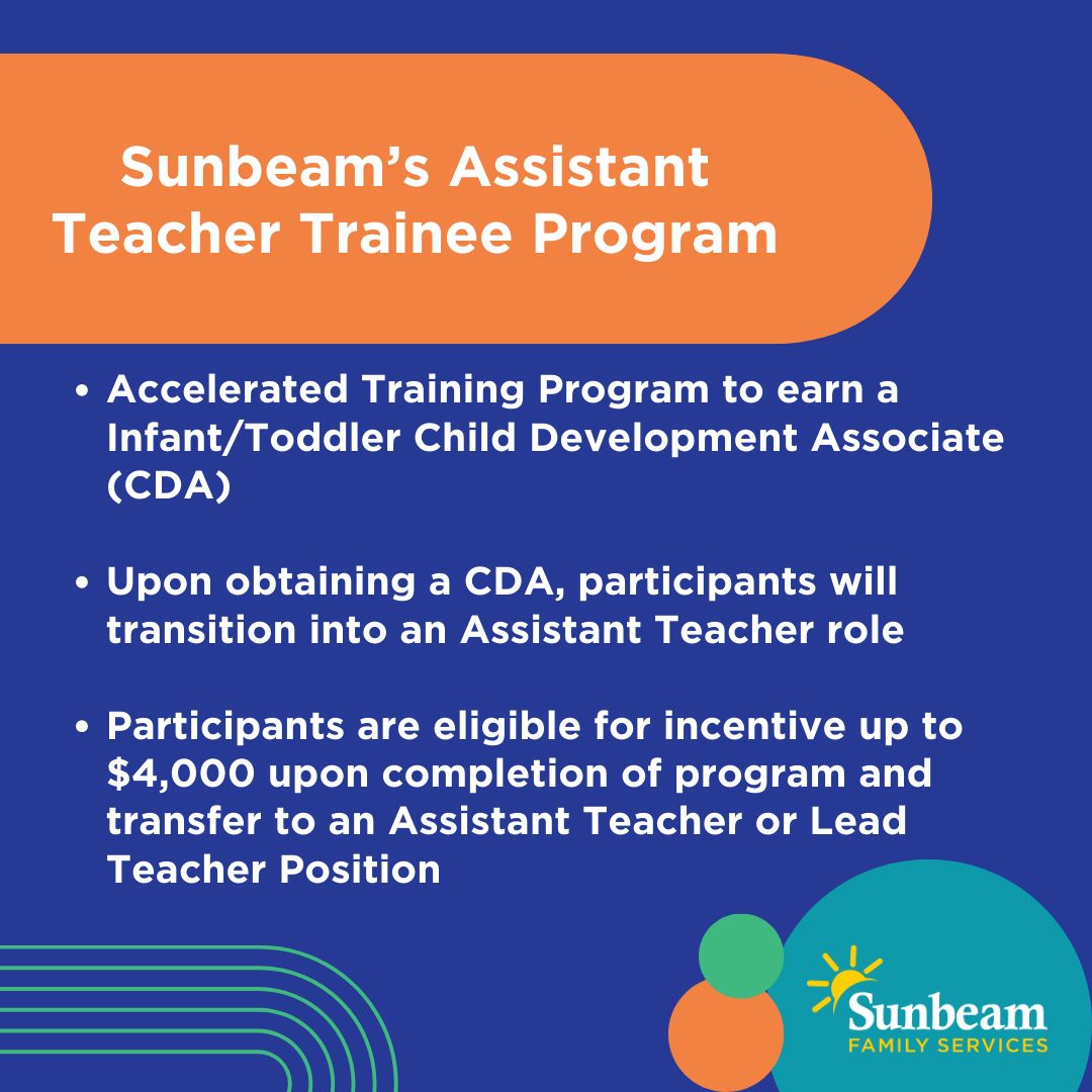 Did you know we have an Assistant Teacher Trainee position where individuals earn their CDA and can transition to being an Assistant Teacher? We currently have 39 participants in this program! Interested? Apply today at buff.ly/3VIdNP9