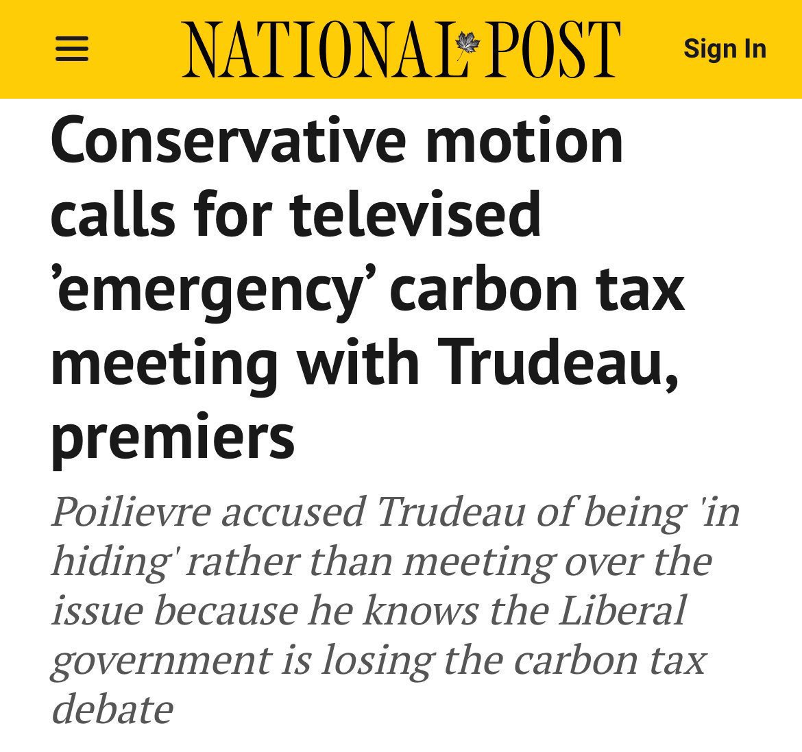 Jagmeet Singh & the NDP already voted to keep Justin Trudeau in power, they voted to increase the carbon tax, they voted to deny Canadians a carbon tax election. Tomorrow they have a choice. Will the NDP force their boss, Justin Trudeau to meet with the Premiers to talk…