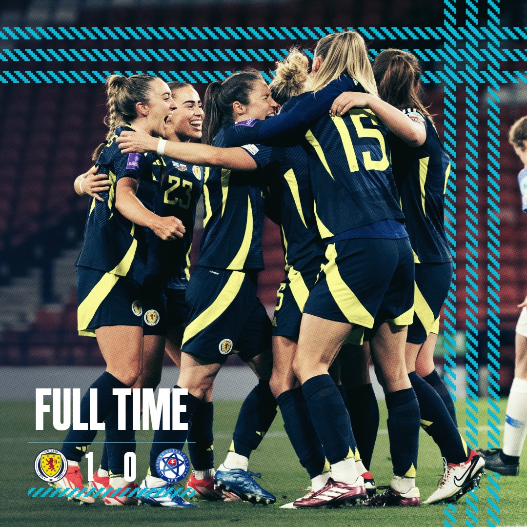 FULL TIME: Scotland 1-0 Slovakia. Sophie Howard’s second-half header seals the win at Hampden Park 🙌 #SWNT | #SCOSVK