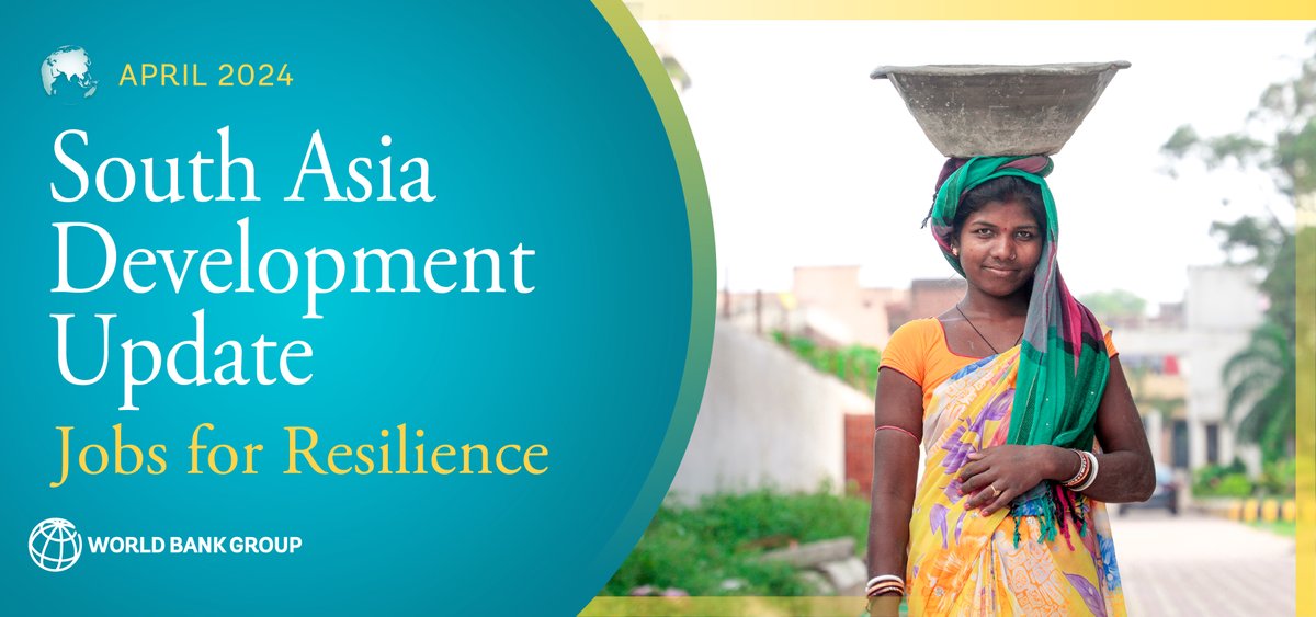To make growth 📈 more resilient and sustained, countries in #SouthAsia need policies to boost private investment and strengthen employment growth. @WorldBankSAsia #SADU Read more in the region's latest development update: wrld.bg/455x50RbLEb