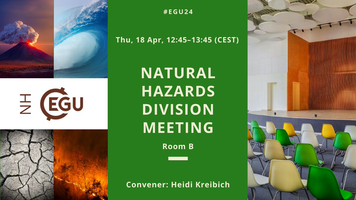 🚨 Don’t Miss This! 🚨 MUST-ATTEND AT #EGU24 🌀 Connect with your colleagues at the #NaturalHazards Division Meeting. It's your chance to learn about current initiatives and contribute to shaping the future of our community 🌍 📆 Thu, 18 April 🕒 12:45–13:45 CEST 📍 Room B