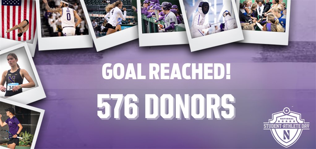 Over this past weekend, we celebrated #NationalStudentAthleteDay. We are humbled that 576 individuals made a gift in support of our incredible student-athletes and helped us reach our goal. 💜 Thank you for your tremendous support! Go ‘Cats!
