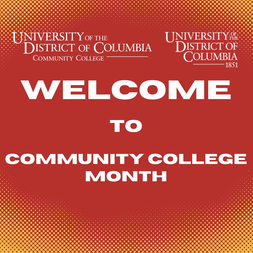 UDC is celebrating Community College Month! Join us throughout the month to learn more about UDC Community College as we highlight some of the many programs, trainings and initiatives we have to offer. It's not just a community college - it's a college for the community. #OneUDC