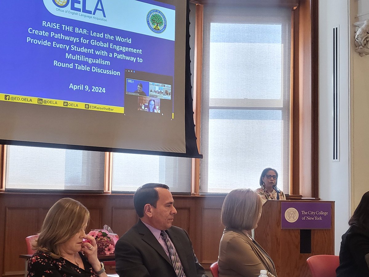 OELA and NYSED Roundtable of Dual Language Programs at City College today. Building pathways to multilingualism for all.
#opride
#OssiningDL
@OssiningSchools
@Mary_FoxAlter 
@mariaAmeyer03 
@FerzeenShamsi 
@ParkPrinc