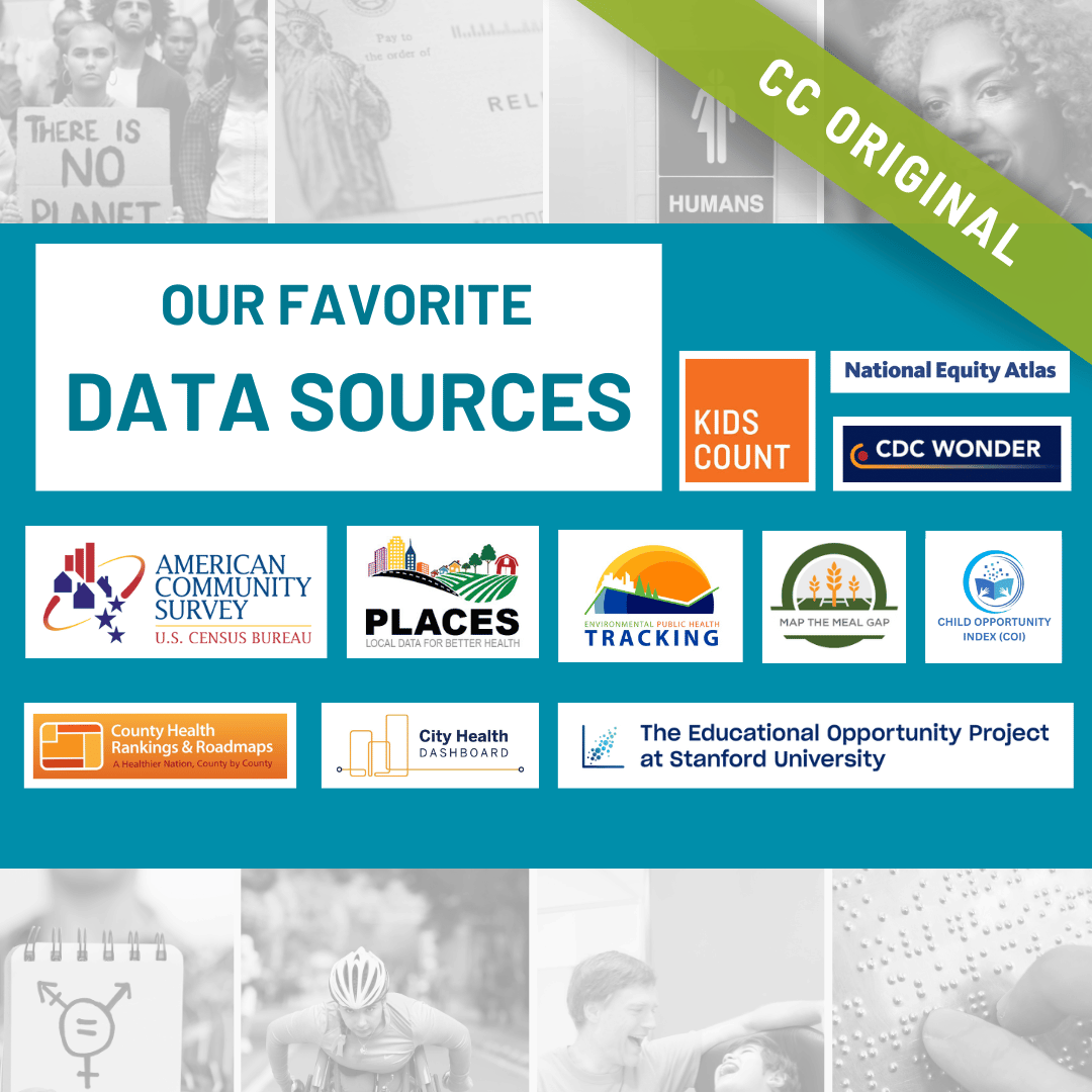We've compiled some of our favorite online #DataSources that can help #Changemakers understand community conditions and move towards community thriving. Learn more about these #Data sources, what types of data they provide, and why we recommend them: bit.ly/3UcAGcg