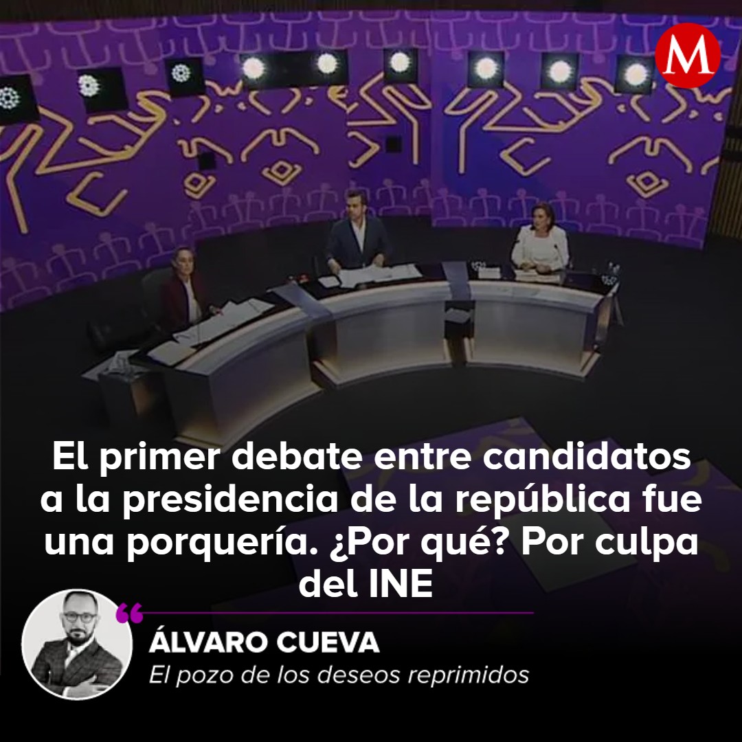 #ElPozoDeLosDeseosReprimidos | Gracias a esta catástrofe, no se cumplió con el objetivo fundamental de este evento que era y es proporcionarle herramientas al electorado para reflexionar su voto en las próximas elecciones

🖊️ La columna de @AlvaroCueva  

mile.io/4cIAKYC