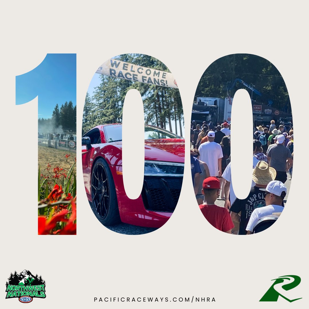 Can you believe it!?! Only 100 days left until the 35th Annual @NHRA #northwestnats event happening at #theplacetorace! 🚗💨 🎟️ Don't miss out on the excitement! Get your tickets online now: pacificraceways.com/nhra #NHRA #speedforall #nhraonfox @MissionFoodsUS