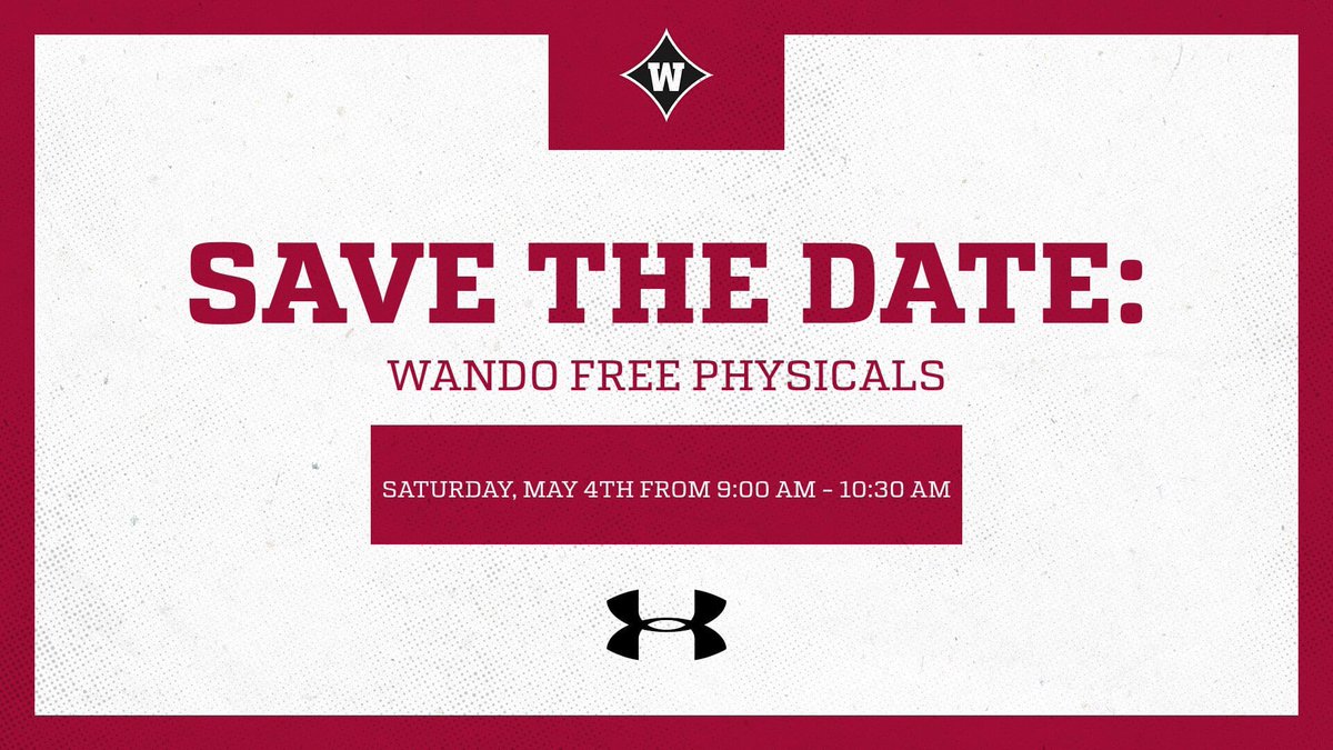 Mark your calendars! 🚨 Wando is offering Free Physicals Saturday May 4th from 9am - 10:30am #CHOP #WarriorMentality #WeAreWANDO