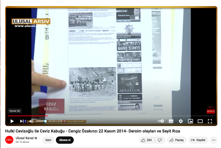 Alper Yeğin'in kullandığı fotoğrafların Dersim'le ve Türkiye ile ilgisi bulunmadığını 10 yıl önce 22.11.2014'te ekranda gösterdim. youtu.be/POYzxVms04s?si…