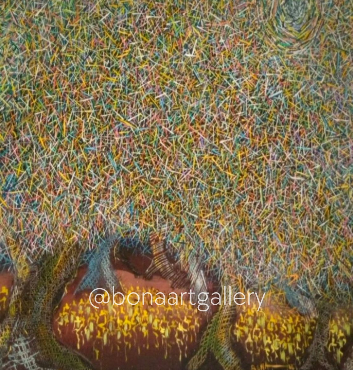 BonaGallery's tweet photo. This👇2014 painting by Bona Ezeudu titled " Sambisa Forest" may be colourful 🌈 but it tells a rather sad😢 story.

A beautiful painting which brings back ugly memories😣 

Follow us for more updates
#art
#painting
#artist
#blackartist
#creativity
#artgallery
#Africanart https://t.co/FU5cDqRW4e