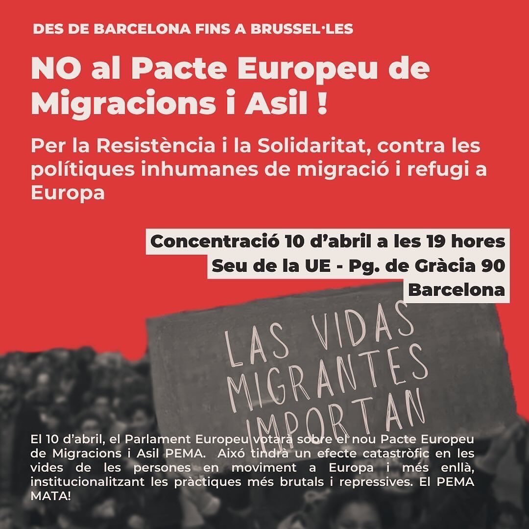 CoordinadoraOF's tweet image. Demà el racisme camparà lliure pel Parlament Europeu. Esperem que almenys ens quedi la dignitat! 

Voteu NO a TOTS els informes del pacte que es votaran demà @toni_comin @DianaRibaGiner @jordisolef 

#NOalPEMA #elPEMAMata