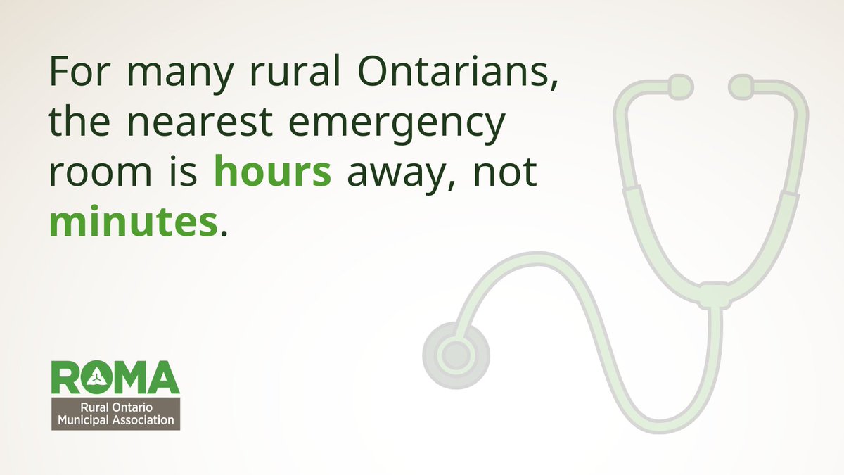 There were 600+ rural emergency room closures in 2023. This, combined with average travel times of more than an hour, meant many rural Ontarians had nowhere to go when they needed care the most. #ROMA wants to help change this. Learn more: tinyurl.com/ywemz9sa #FillTheGaps