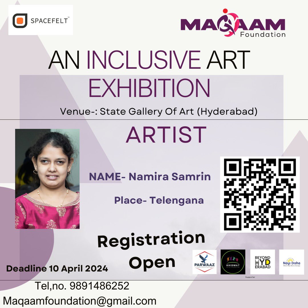 Today is the last day to registration
We kindly request that you submit your artwork by the 10th of April 2024 to the last date
Should you have any queries or require further assistance. 
Contact no. +91 9891486252
Register now:- forms.gle
33mhDcXNXkvSxUJX7