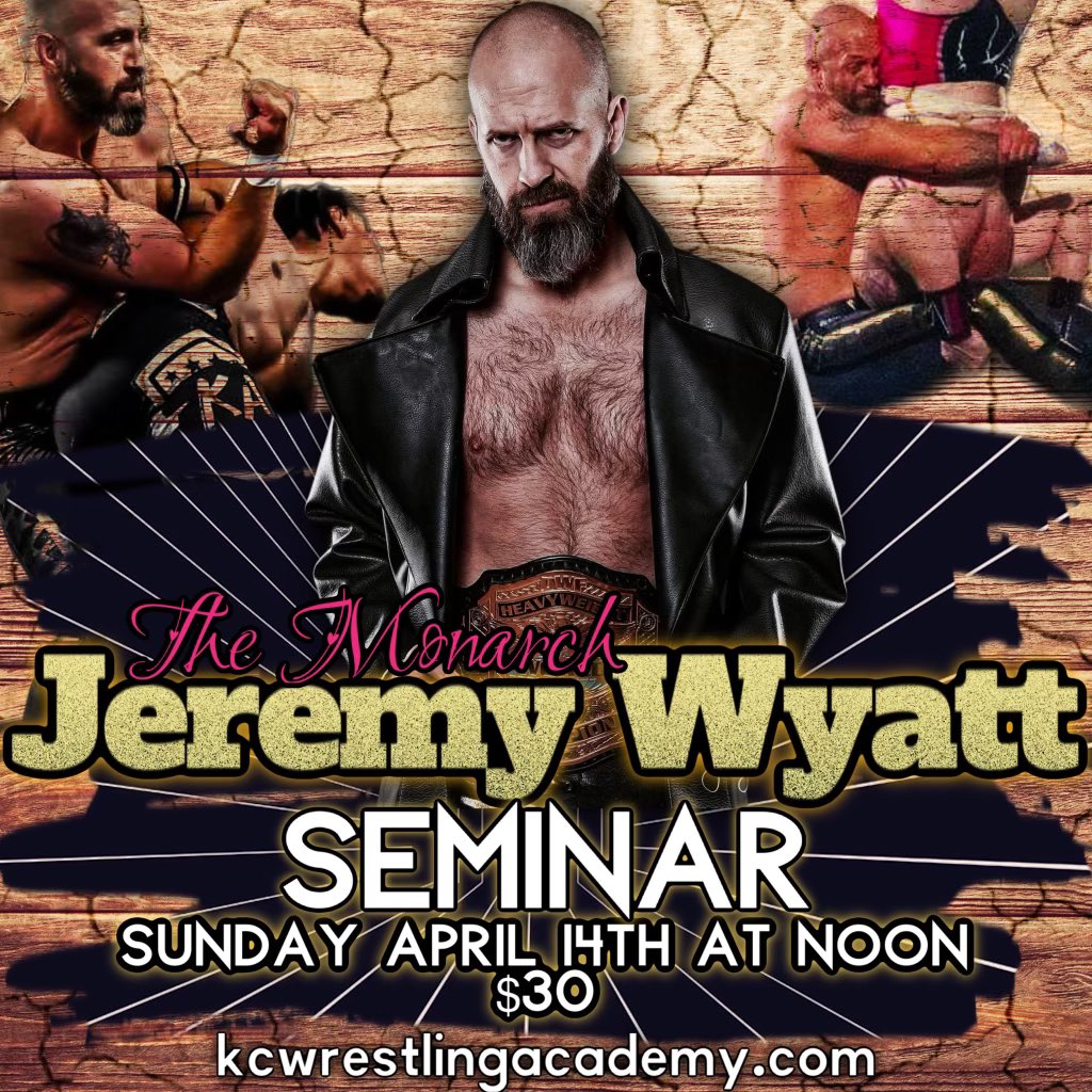 SUNDAY! SUNDAY! SUNDAY! Don’t miss your opportunity to learn & train w/ @jeremywyatt1 this Sunday! Limited spots still available. Sign up now ⬇️ kcwrestlingacademy.com #LetsGetToWork #KCPWA