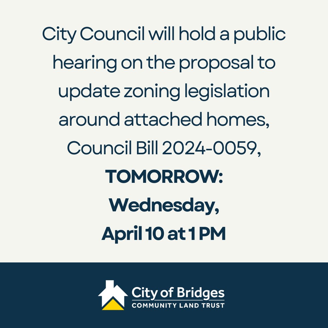 citybridgesclt's tweet image. City Council will hold a public hearing on the proposal to update zoning legislation around attached homes, Council Bill 2024-0059, TOMORROW: Wednesday, April 10 at 1 PM in Downtown #BuildCommunity #FightDisplacement #HousesCanTouch