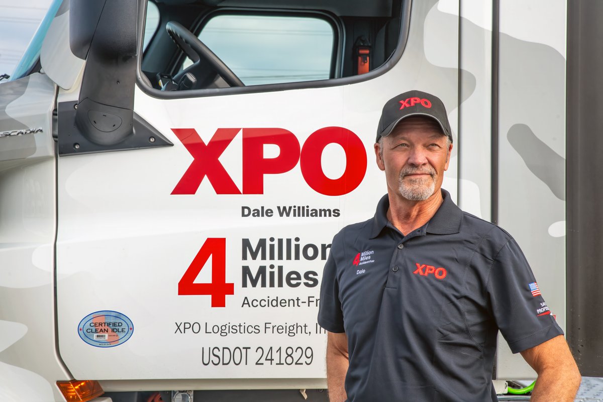 Please join us in congratulating Dale Williams on an incredible achievement: four million accident-free miles. Dale, who joined XPO in 1987, is just the second driver in our company's history to reach this milestone.