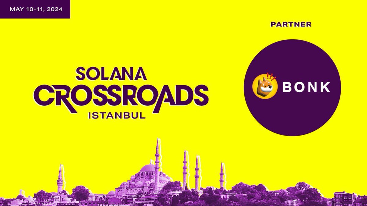 The Dog is excited to be an official partner at this year’s @SolanaCrossroad!

you can get your paws on tickets for 25% off for the next 48 hours with the code ‘solana’.

#LetsBONK