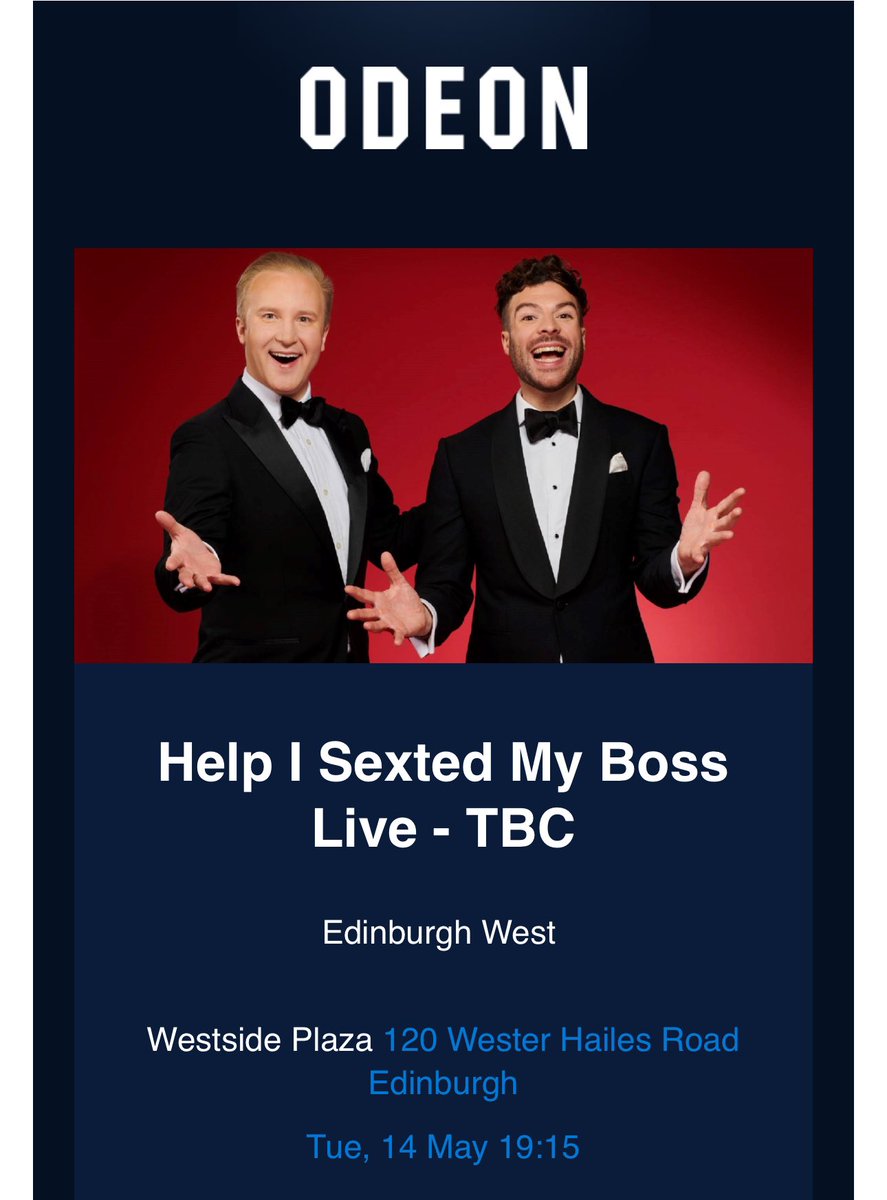 One very happy G&Diva (even though I’m seeing the show in Glasgow 3 days before) @sextedmyboss @jordannorth1 @williamhanson #sextedlive