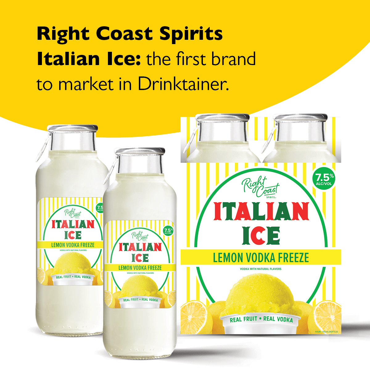 Right Coast Spirits Italian Ice - Lemon Vodka Freeze and Cherry Vodka Chill - will be the first brand to market in Drinktainer™ through our contract packing collaboration with FX Matt. Read more here: ow.ly/exp350RbOqi #innovation #RTDs #Drinktainer