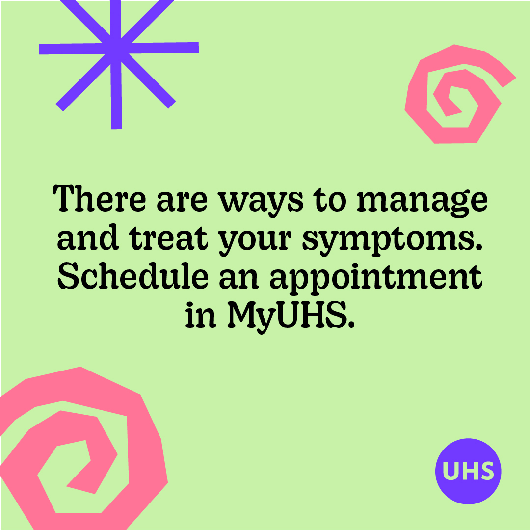 Do you know these common PCOS symptoms? Whether you have one or more of these symptoms, there are ways to treat and manage them. Schedule an appointment in MyUHS.