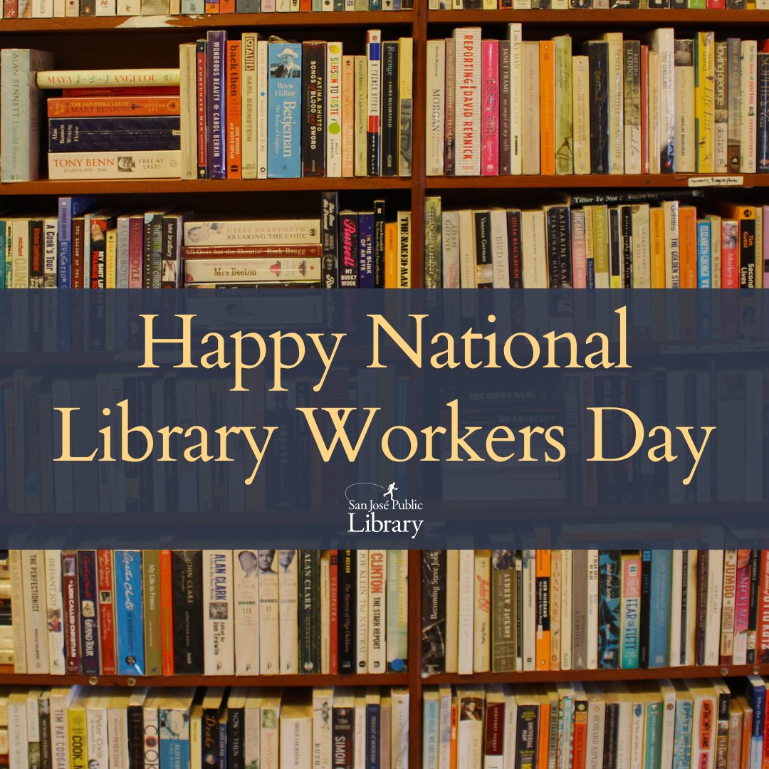 👏On this National Library Workers Day, we thank, celebrate, and recognize our wonderful #SJPL staff for their valuable contributions, dedication, expertise, and the critical role they play in making our libraries accessible and welcoming to everyone! 

#NLWD24 #RightToLibrary