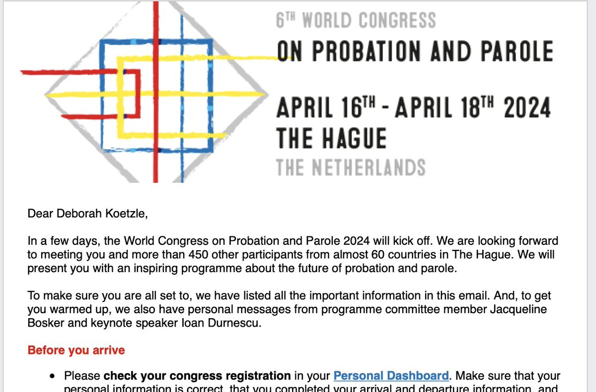I don't think I've ever been so excited about attending a conference! #WCPP2024 #FutureofProbation
