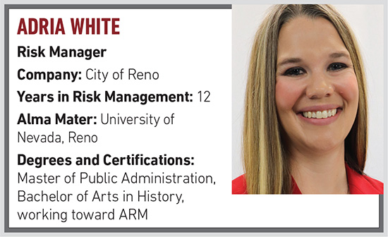 Adria White, the City of Reno's #riskmanager, sees community as a big aspect of a successful risk management career. It’s why she’s adamant about working strategically with her team and the public entity #riskmanagement community in Nevada. ow.ly/2X3S50R8FhN