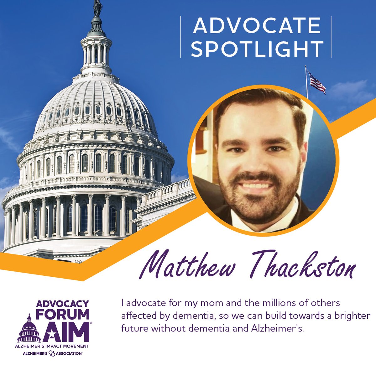 Matthew, advocate to Rep. @eleanornorton, joined 1,000+ advocates from all 50 states today on Capitol Hill to urge legislators to make Alzheimer's a priority. Our thanks to Matthew for his volunteer leadership as an advocate, with #TheLongestDay, and more! #ALZForum #ENDALZ