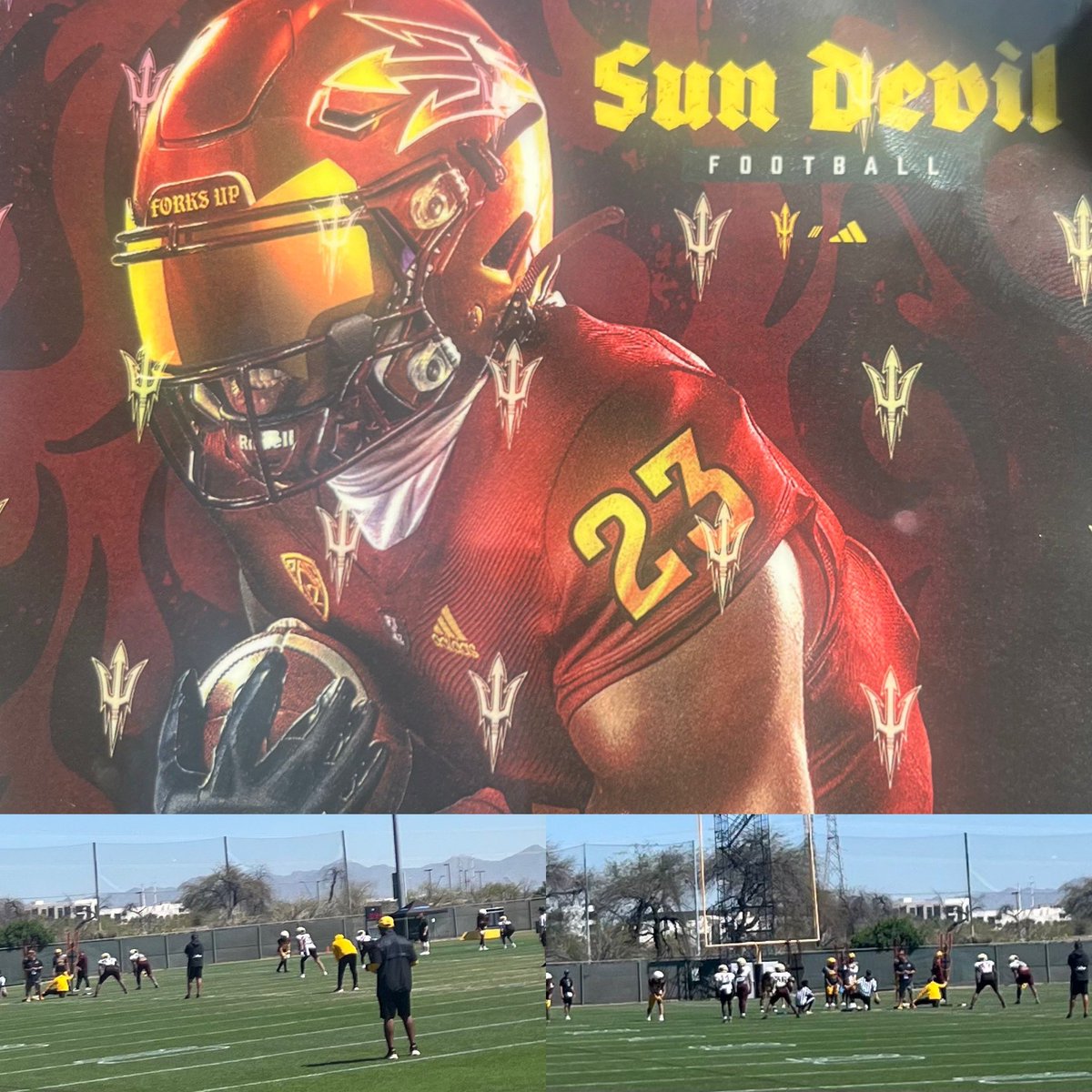 Great day visiting ASU Spring football practice. Two weeks till Copper Canyon Aztecs gets started on April 22nd !!! Thank you @RagleCharlie @KennyDillingham