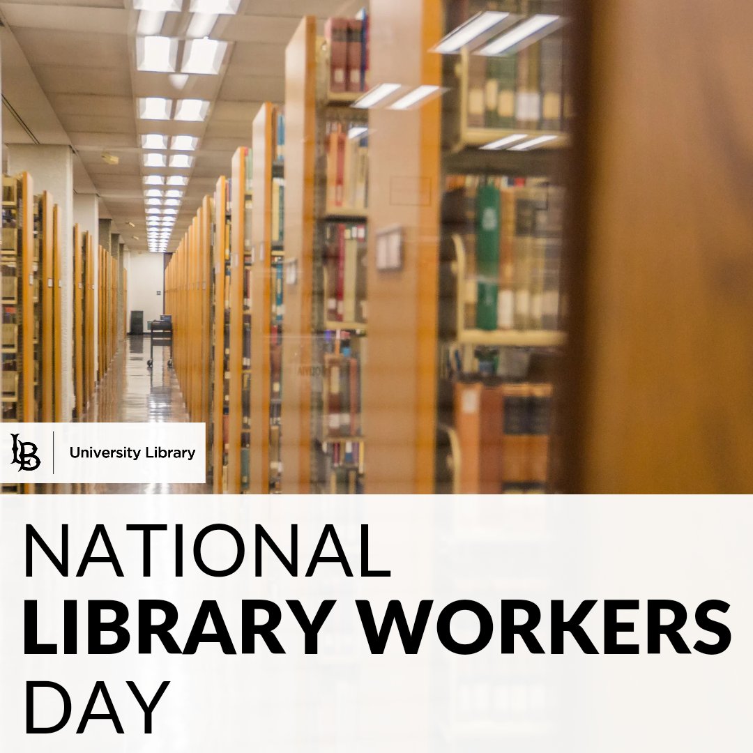 Today, April 9th is #NationalLibraryWorkersDay! We celebrate and recognize our CSULB Library workers for their crucial roles in keeping our library running and serving the needs of our communities. We thank them all for their hard work, dedication, and expertise! 📚✨️ #NLWD24